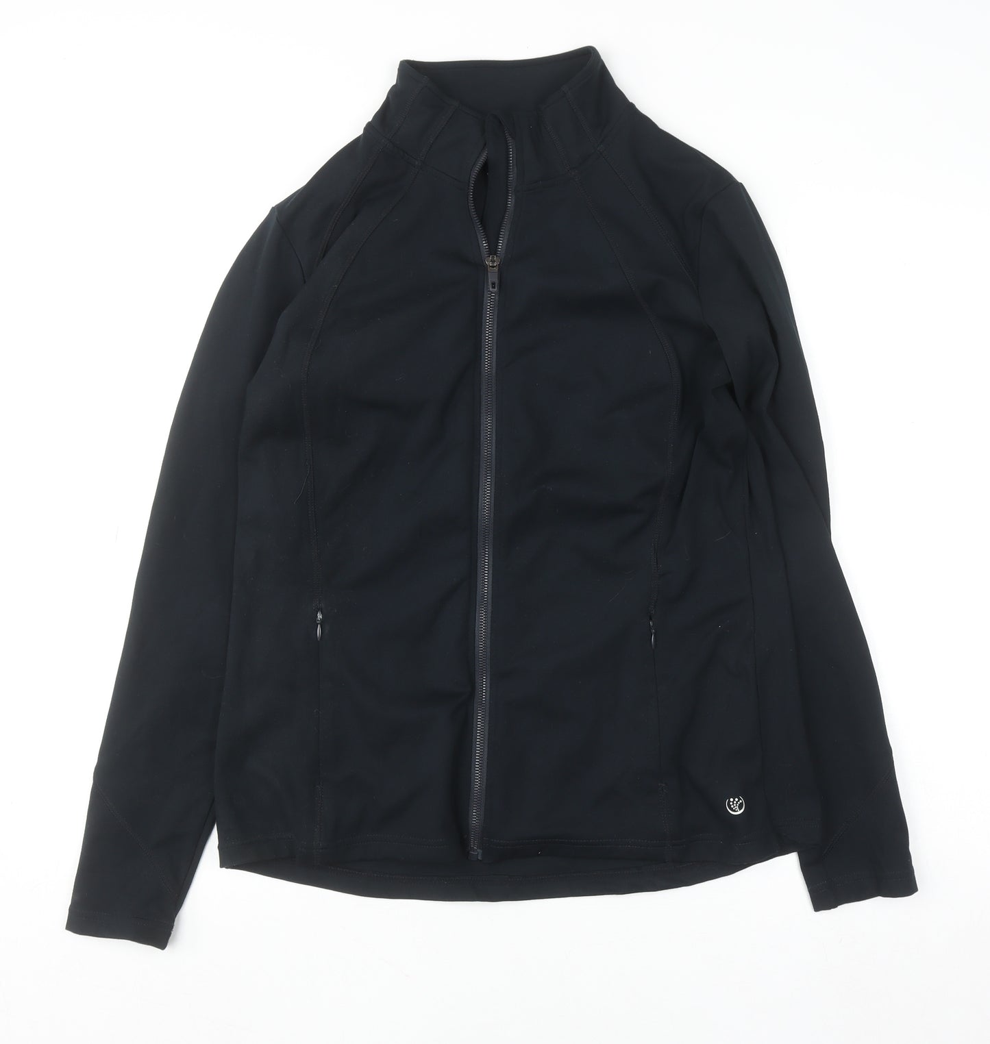 Dunnes Stores Womens Black Size 14 Track Jacket Full Zip Lightweight Activewear