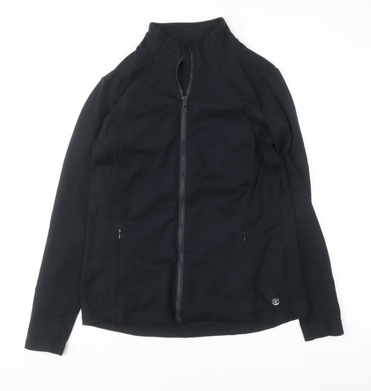 Dunnes Stores Womens Black Size 14 Track Jacket Full Zip Lightweight Activewear