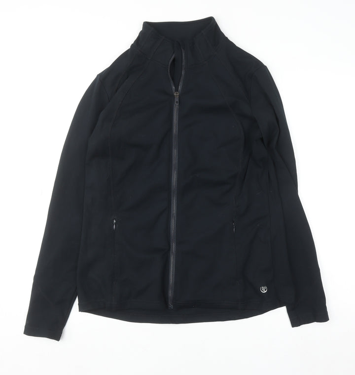 Dunnes Stores Womens Black Size 14 Track Jacket Full Zip Lightweight Activewear