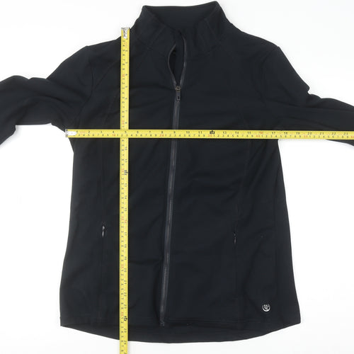 Dunnes Stores Womens Black Size 14 Track Jacket Full Zip Lightweight Activewear