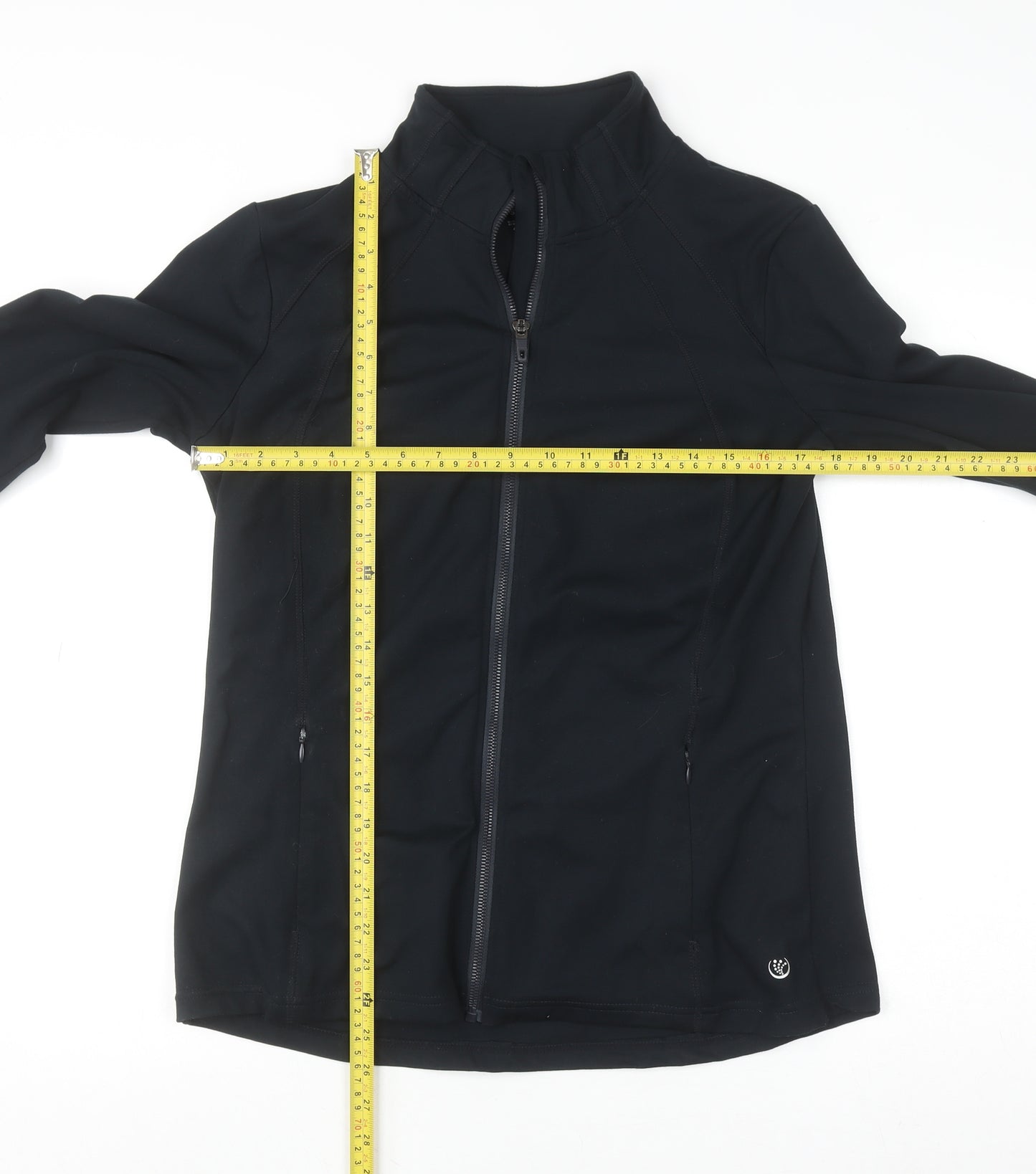 Dunnes Stores Womens Black Size 14 Track Jacket Full Zip Lightweight Activewear