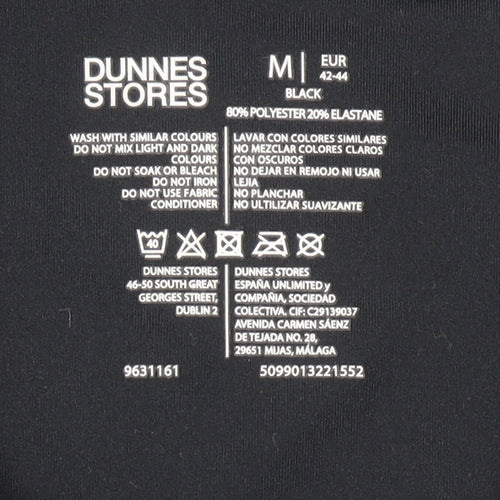 Dunnes Stores Womens Black Size 14 Track Jacket Full Zip Lightweight Activewear