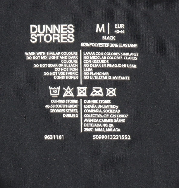Dunnes Stores Womens Black Size 14 Track Jacket Full Zip Lightweight Activewear