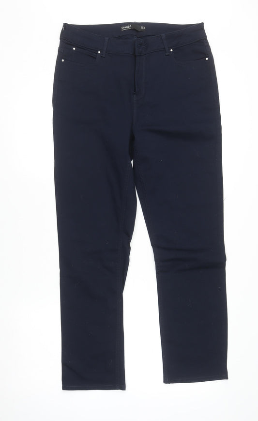 Dunnes Stores Women’s Navy Straight Leg Trousers Size 14