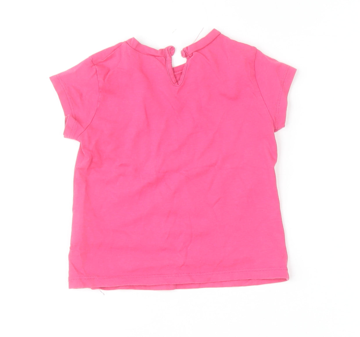 Benetton Girls Pink Short Sleeve Cotton Logo T-Shirt 12-18 Months