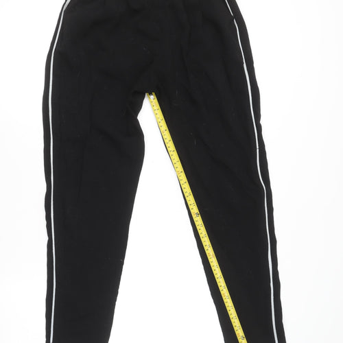 Style London Womens Black Jogger Trousers Small Elastic Waist
