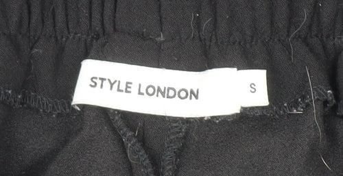 Style London Womens Black Jogger Trousers Small Elastic Waist