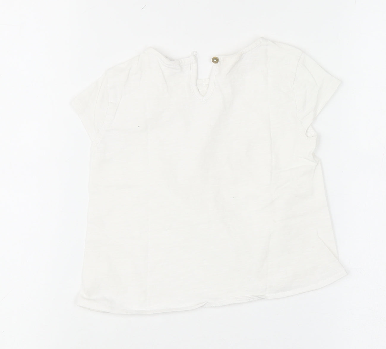 Zara Girls White Embroidered Cotton Short Sleeve Blouse 18-24 Months