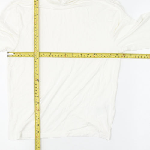 H&M Divided Women White Roll Neck Long Sleeve Basic Top M