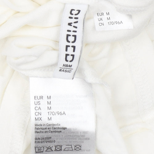 H&M Divided Women White Roll Neck Long Sleeve Basic Top M