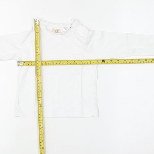 Zara Boys White Long Sleeve Cotton Basic T-Shirt 18-24 Months
