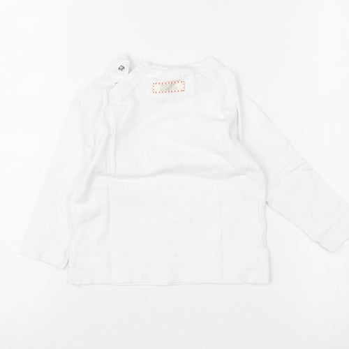 Zara Boys White Long Sleeve Cotton Basic T-Shirt 18-24 Months