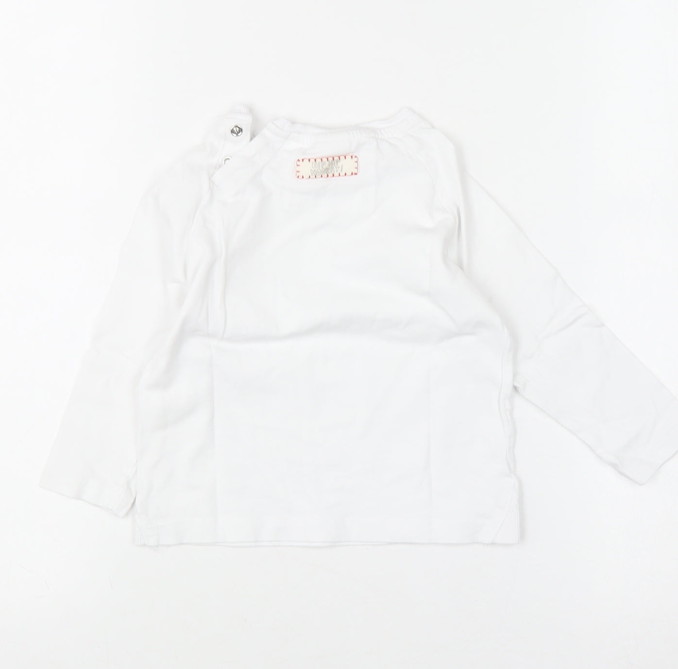 Zara Boys White Long Sleeve Cotton Basic T-Shirt 18-24 Months