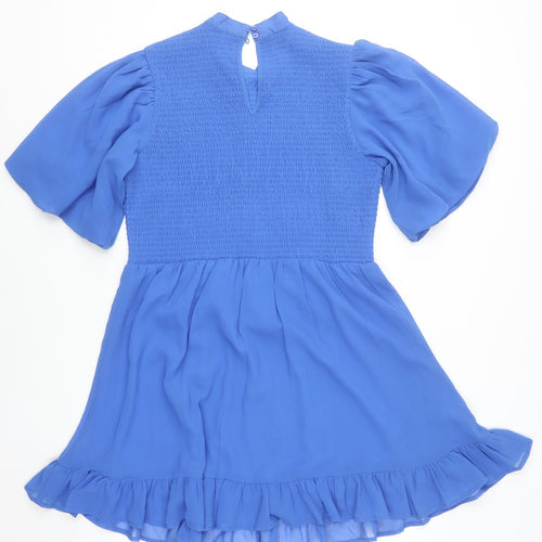 New Look Women Blue A-Line Puff Sleeve Short Dress Size 18