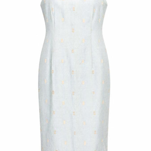 Libra Women Blue Size 16 V-Neck Sleeveless Sheath Dress