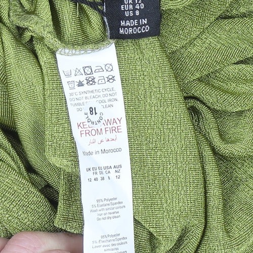 PrettyLittleThing Women’s Green Bodycon Maxi Sleeveless High Neck Dress Size 12