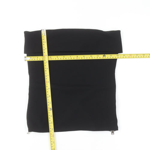 ZARA Women Black Off Shoulder Strapless Slim Fit Top S