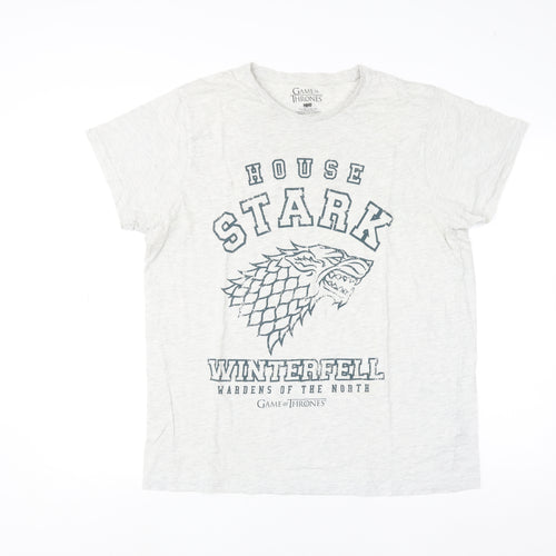 Game of Thrones Men's Grey House Stark Winterfell Graphic T-Shirt XL
