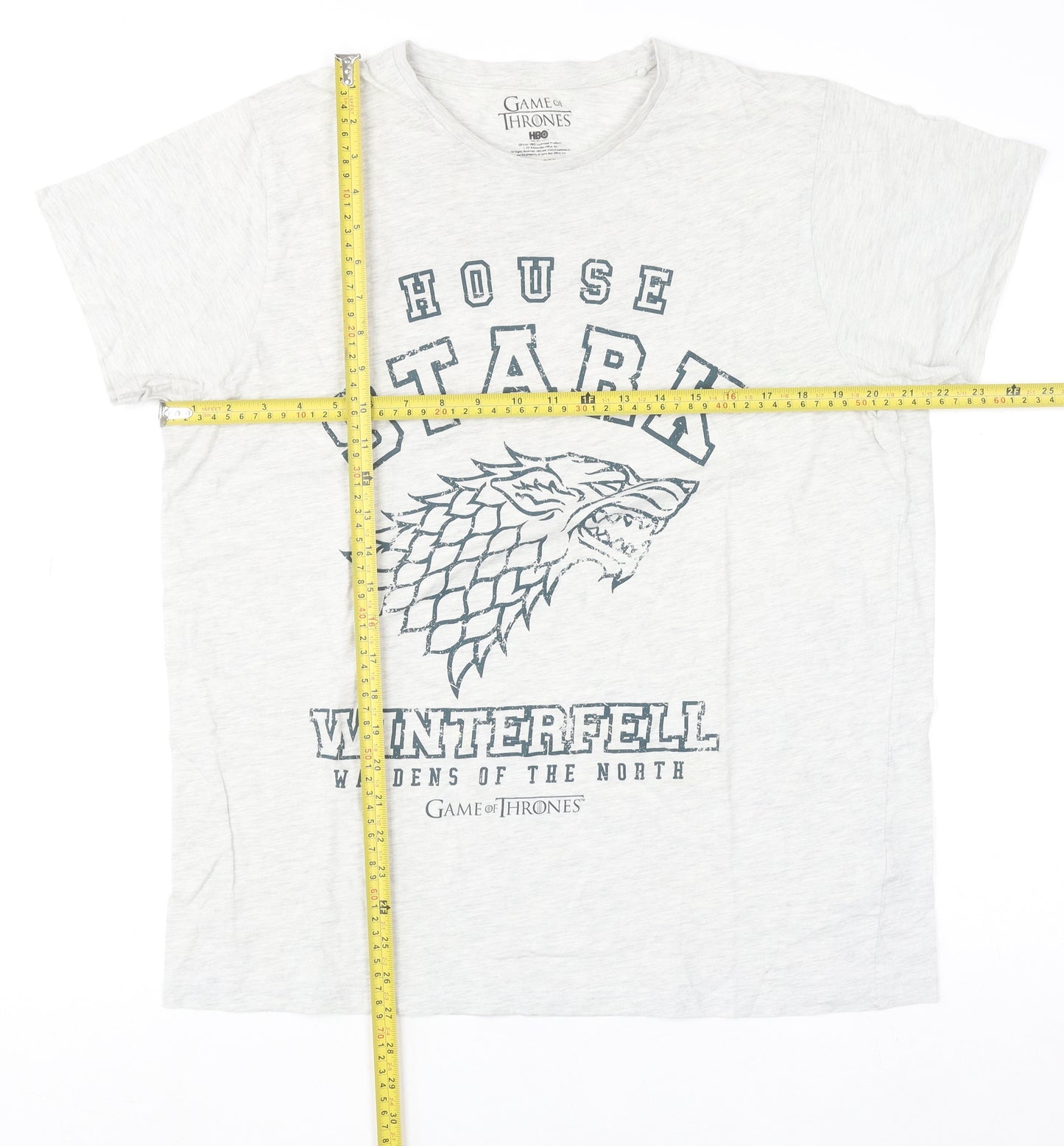 Game of Thrones Men's Grey House Stark Winterfell Graphic T-Shirt XL