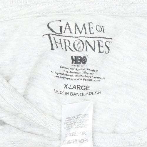 Game of Thrones Men's Grey House Stark Winterfell Graphic T-Shirt XL