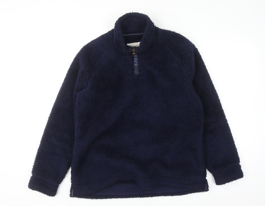 Fat Face Women's Navy 1/4 Zip Fleece Pullover Sweatshirt Size 14