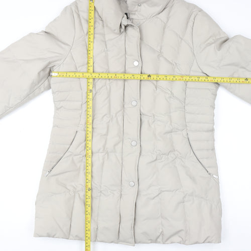 Basler Women Beige Quilted Down Puffer Coat Size 12