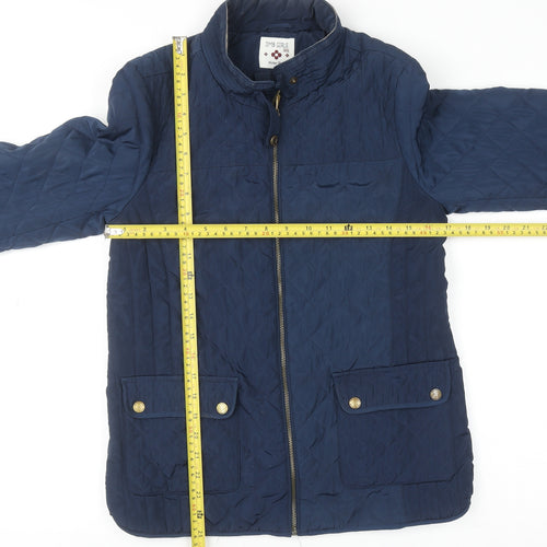 DMB Girls Blue Quilted Zip-Up Winter Jacket – Size 15-16 Years