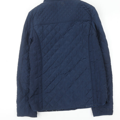 DMB Girls Blue Quilted Zip-Up Winter Jacket – Size 15-16 Years