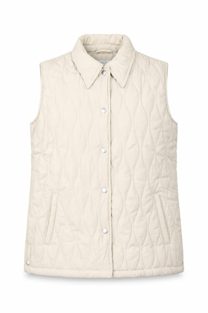 Front view of Pure & Natural Women's Beige Quilted Waistcoat S Regular Fit