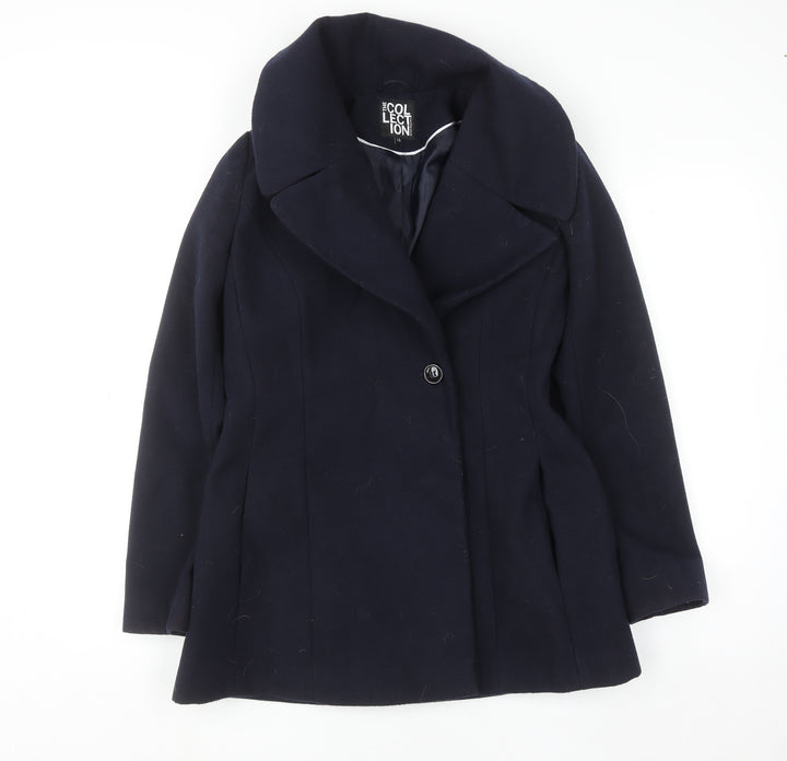 Debenhams Collection Women's Navy Blue Classic Coat Size 10