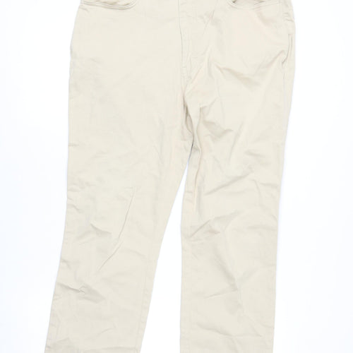 Trussardi Mens Beige Straight Leg Jeans 36W Regular Fit Cotton