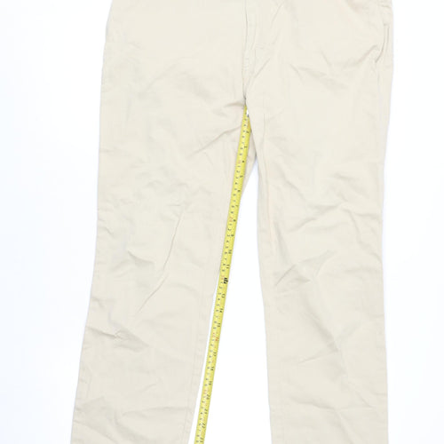 Trussardi Mens Beige Straight Leg Jeans 36W Regular Fit Cotton