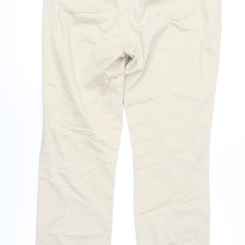 Trussardi Mens Beige Straight Leg Jeans 36W Regular Fit Cotton