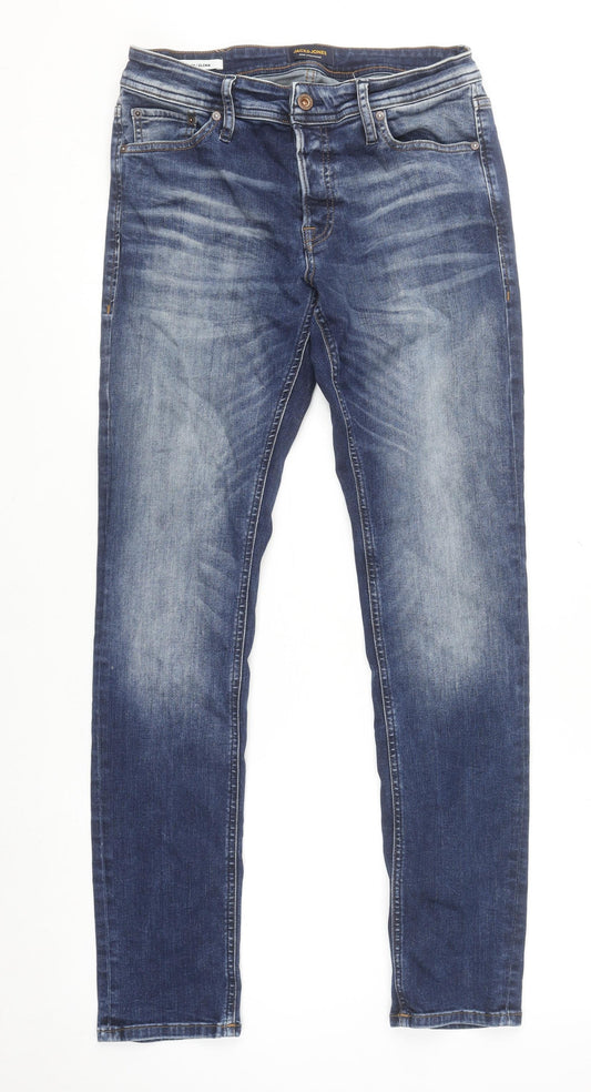 Jack & Jones Men's Blue Slim Straight Denim Jeans 31W 32L