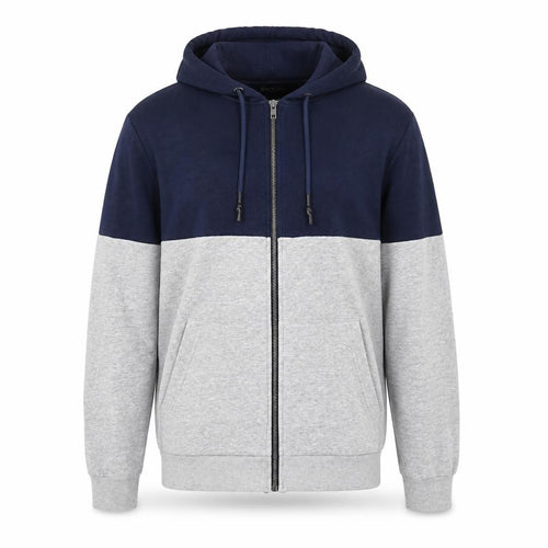 Brave Soul Men's Blue Grey Full Zip Hoodie Size S