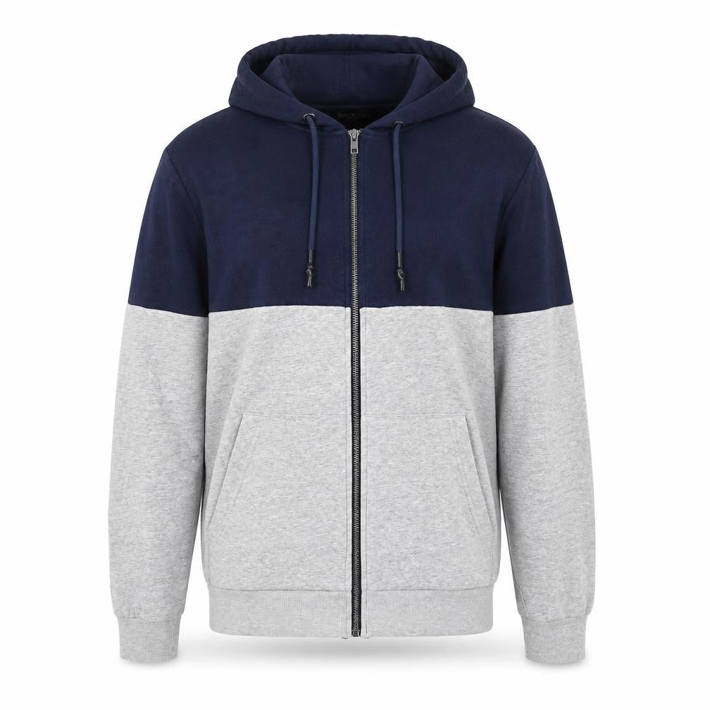 Brave Soul Men's Blue Grey Full Zip Hoodie Size S