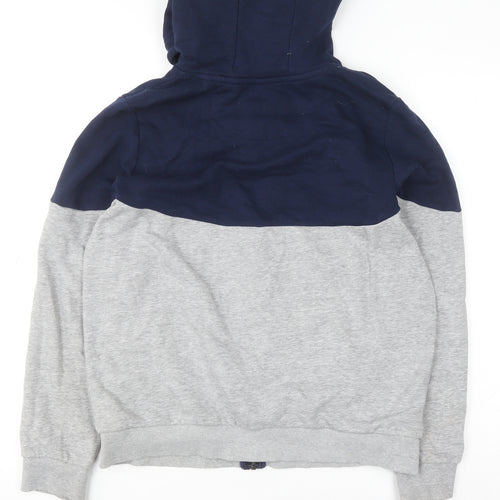Brave Soul Men's Blue Grey Full Zip Hoodie Size S