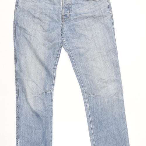 D26 Code Men’s Light Blue Straight Fit Jeans W32 L32 Cotton Blend