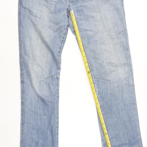 D26 Code Men’s Light Blue Straight Fit Jeans W32 L32 Cotton Blend