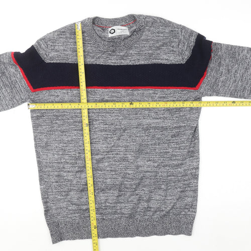 Jack & Jones Men's Grey Cotton Crew Neck Pullover Jumper M