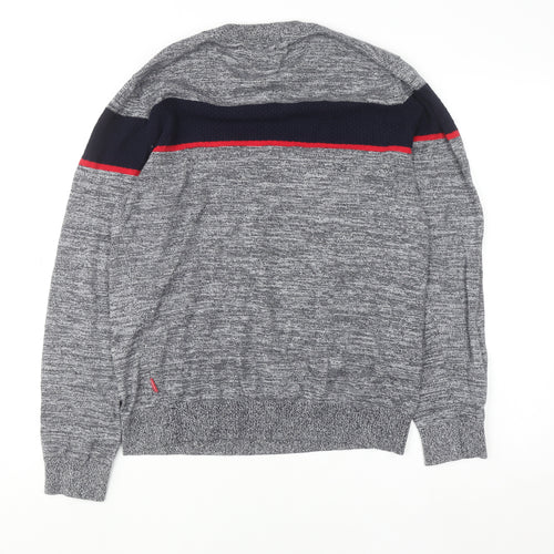 Jack & Jones Men's Grey Cotton Crew Neck Pullover Jumper M