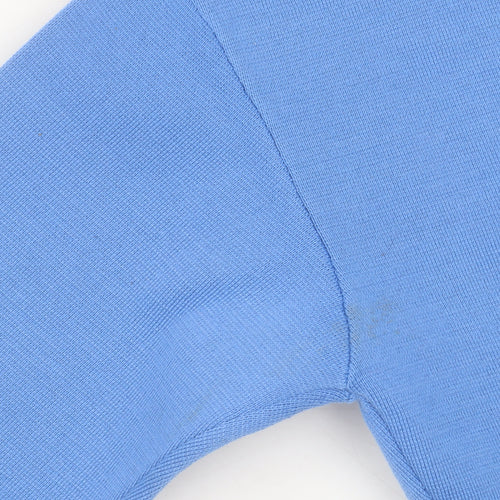 Gallery Women Blue Knit Button Basic Jacket L
