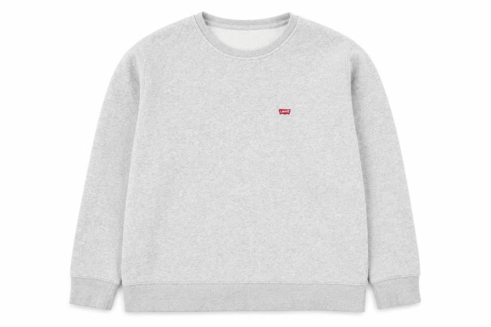 Front view of Levi's Men's Grey XL Classic Crew Neck Pullover Sweatshirt
