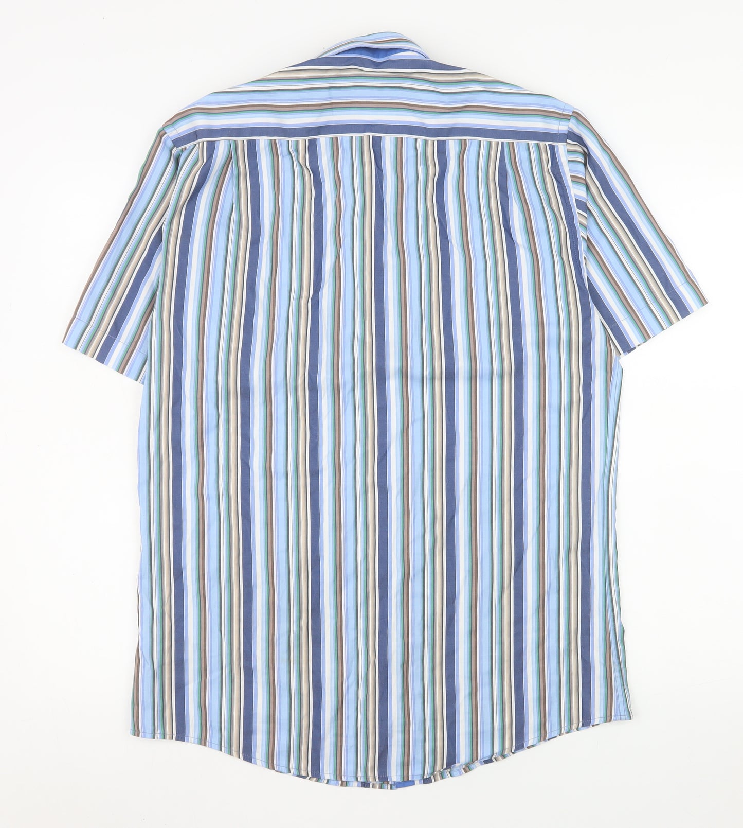 Daniel Grahame Drifter Men's Blue Striped Short Sleeve Cotton Shirt M