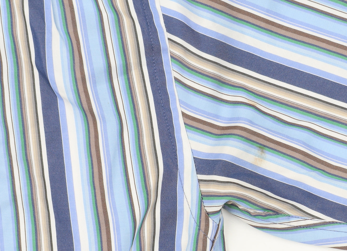 Daniel Grahame Drifter Men's Blue Striped Short Sleeve Cotton Shirt M