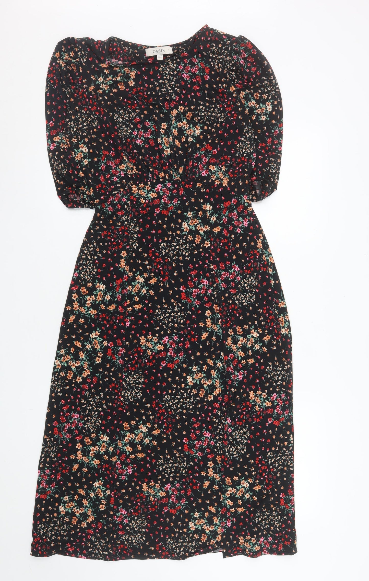 Oasis Women’s Multicoloured Floral Midi A-Line Dress Size S