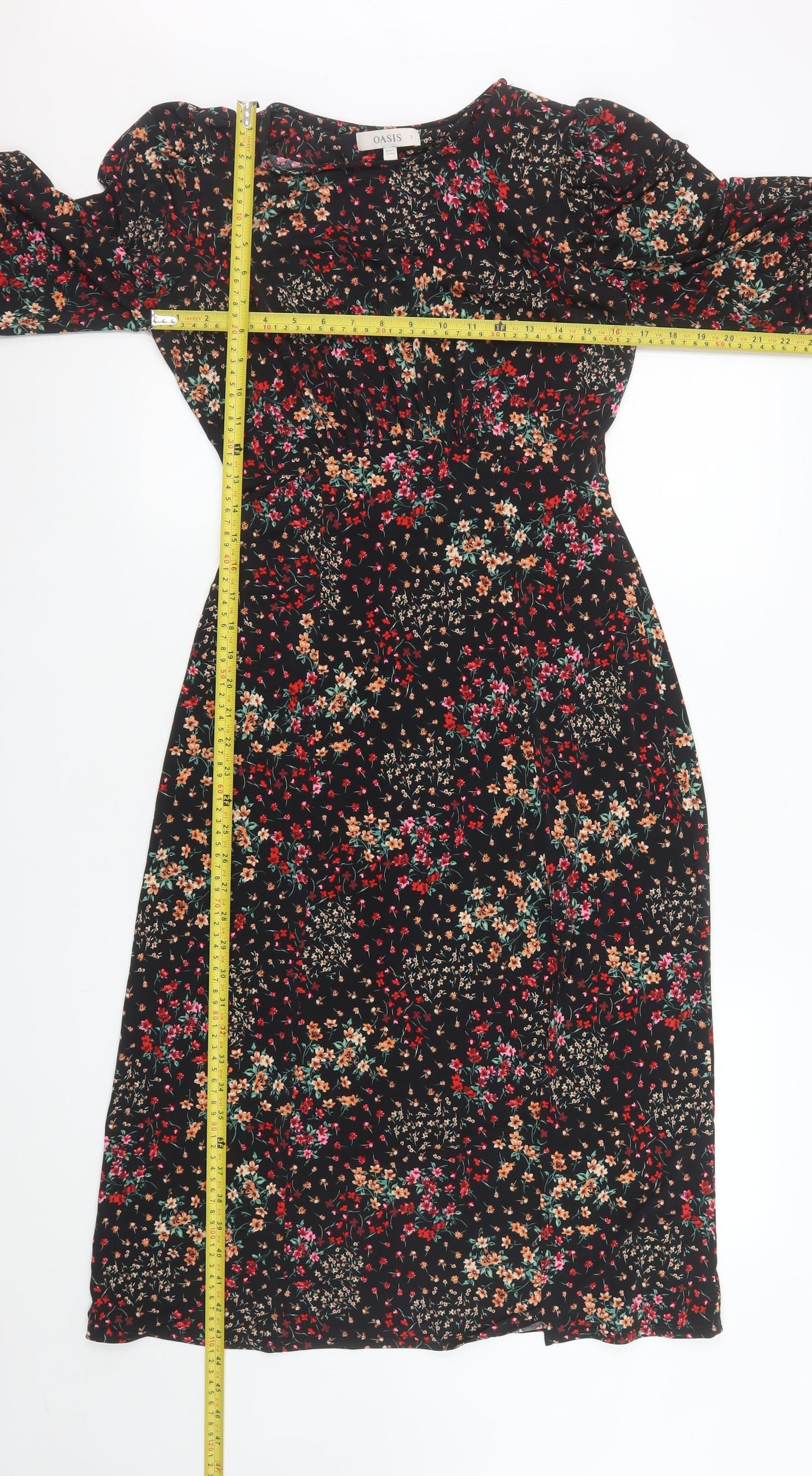 Oasis Women’s Multicoloured Floral Midi A-Line Dress Size S