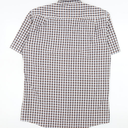 DG’s Drifter Men’s Brown Checked Short Sleeve Button-Up Shirt M