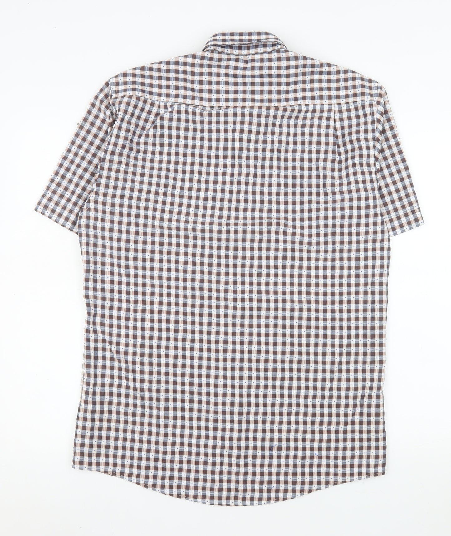 DG’s Drifter Men’s Brown Checked Short Sleeve Button-Up Shirt M