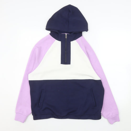 Dunnes Women’s Lilac Navy Colourblock 1/4 Zip Hoodie Size S
